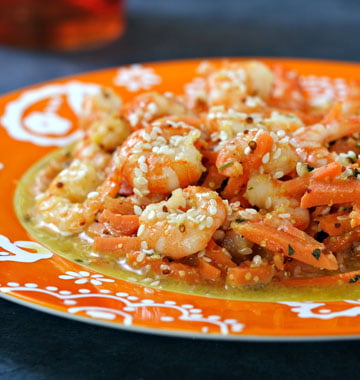 CREVETTES SAUTEES AUX CAROTTES
